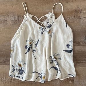 Astr White Spaghetti Strap tank